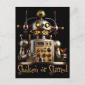 Futuristic Robot Bartender "Shaken or Stirred" Briefkaart (Voorkant)