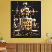 Futuristic Robot Bartender "Shaken or Stirred" Canvas Afdruk (Insitu (Woonkamer))