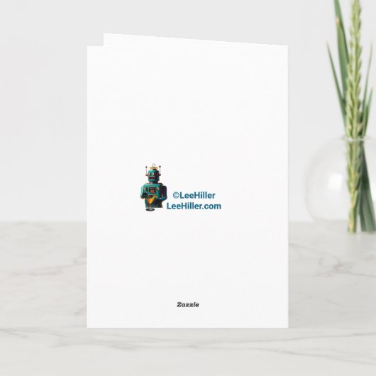 Futuristic Robot Bartender "Shaken or Stirred" Kaart (Achterkant)