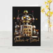 Futuristic Robot Bartender "Shaken or Stirred" Kaart (Gele Bloem)