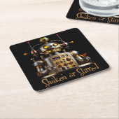 Futuristic Robot Bartender "Shaken or Stirred" Kartonnen Onderzetters (Schuin)