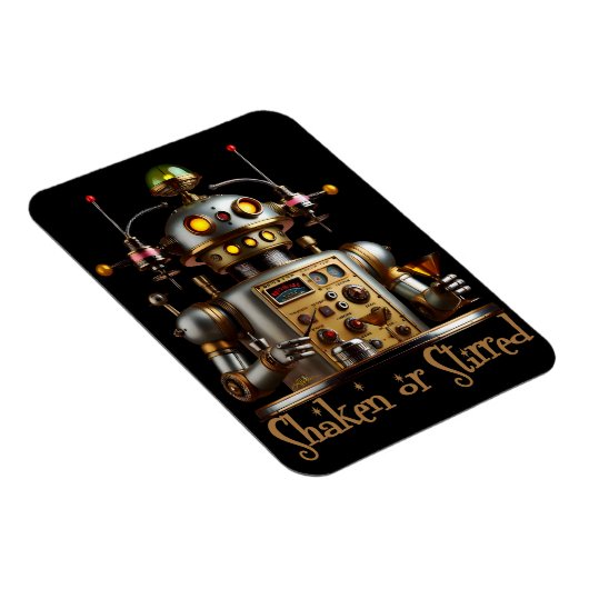 Futuristic Robot Bartender "Shaken or Stirred" Magneet (Rechterzijde)