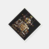 Futuristic Robot Bartender "Shaken or Stirred" Servet (Hoek)