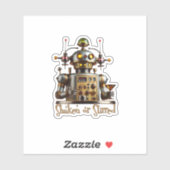 Futuristic Robot Bartender "Shaken or Stirred" Sticker (Vel)