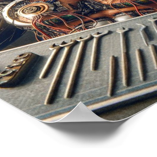 Futuristic Robot Engineer Poster (Hoek)