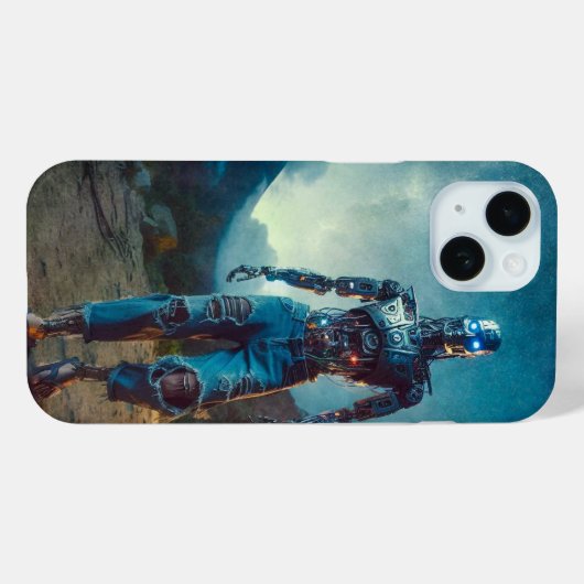 Futuristic Robot in Ancient Landscape Case-Mate iPhone Case (Achterkant (horizontaal))