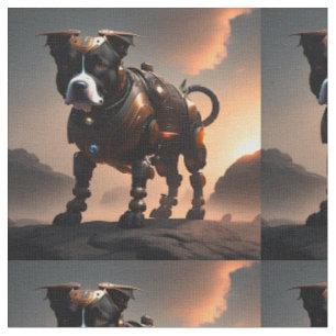 Futuristic Robot Staffordshire Terrier Stof