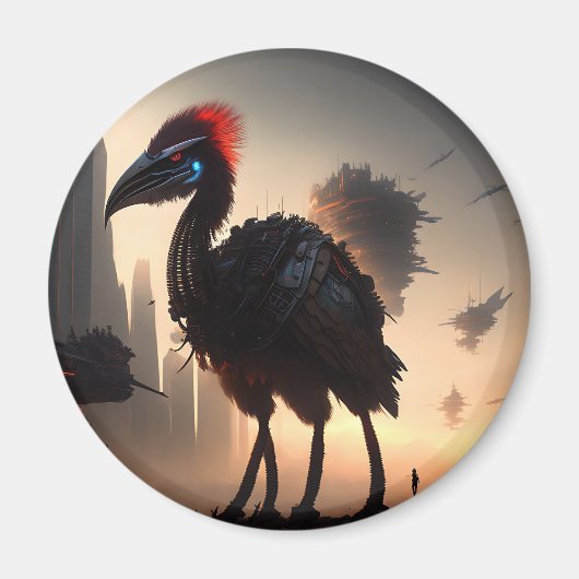 Futuristic Robotic Australian Emu, Magnet (Voorkant)