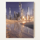 Futuristic Sci-Fi City Reflected In Desert Sands Planner (Achterkant)