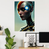 Futuristic Science Fiction Cyborg Lady Wall Art Poster (Thuiskantoor)