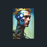 Futuristic Science Fiction Cyborg Man Wall Art Canvas Afdruk<br><div class="desc">Het Futuristic Science Fiction Cyborg Man Wall Art poster heeft een futuristische cyborg dame tegen een blauwe achtergrond, AI gemaakt met de menselijke ontwerper die het kunstwerk leidt en produceert.</div>