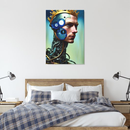 Futuristic Science Fiction Cyborg Man Wall Art Canvas Afdruk (Insitu (Slaapkamer))
