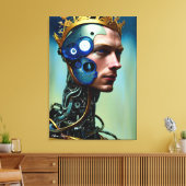 Futuristic Science Fiction Cyborg Man Wall Art Canvas Afdruk (Insitu (Woonkamer))
