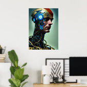 Futuristic Science Fiction Cyborg Man Wall Art Poster (Thuiskantoor)