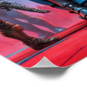 Futuristic soldiers and armored robot in a science poster (Hoek)