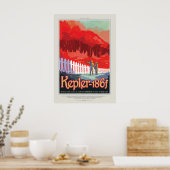Futuristic Space Poster - Planet Kepler 186f (Keuken)