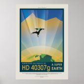Futuristic Space Poster - Super Earth HD40307G (Voorkant)