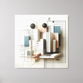 Futuristic Spatial Construct Canvas Afdruk