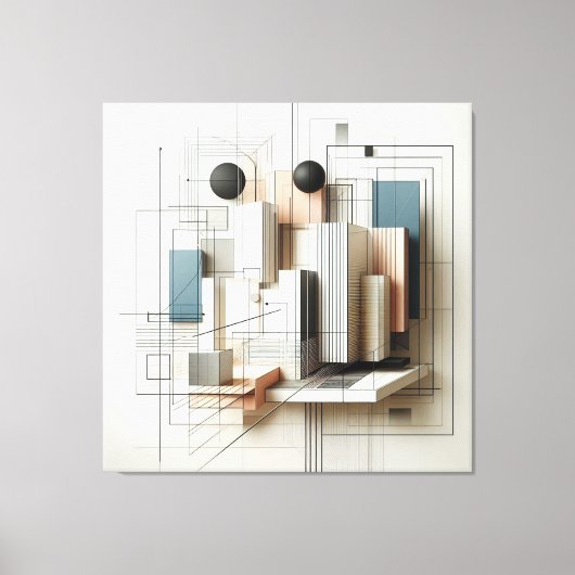Futuristic Spatial Construct Canvas Afdruk (Voorkant)