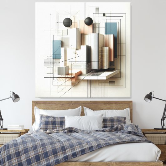 Futuristic Spatial Construct Canvas Afdruk (Insitu (Slaapkamer))