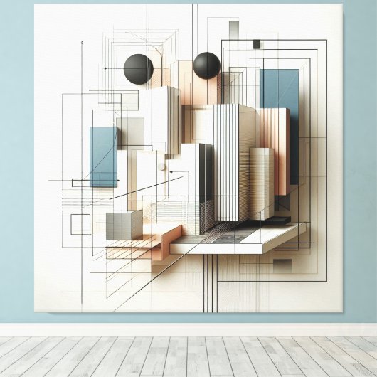 Futuristic Spatial Construct Canvas Afdruk (Insitu (Houten vloer))