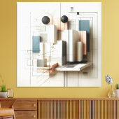 Futuristic Spatial Construct Canvas Afdruk (Insitu (Woonkamer))