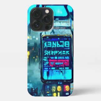 Futuristic Spooky Cyberpunk Steampunk Flip-Phone iPhone 13 Pro Hoesje