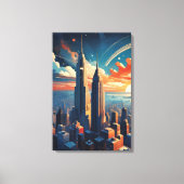 Futuristic Sunrise Cityscape Canvas Print (Voorkant)