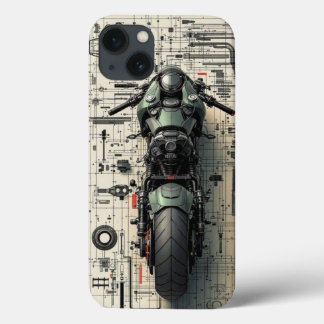 Futuristic Superbike: Tech Blueprint Architectural Case-Mate iPhone Case