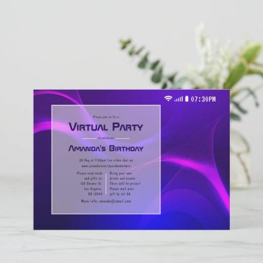 Futuristic virtuele-vaderdag kaart (Staand voorkant)