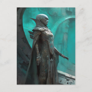 Futuristic Warrior Woman Science Fiction Art Briefkaart