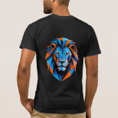 Futuristisch 3D geometrisch leeuw T-shirt (Achterkant)