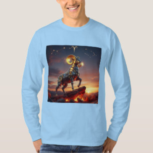 Futuristisch Aries Mech-Ram Zodiac Design T-shirt