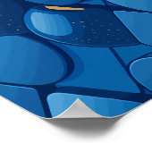 Futuristisch blauw geometrisch ontwerp poster (Hoek)