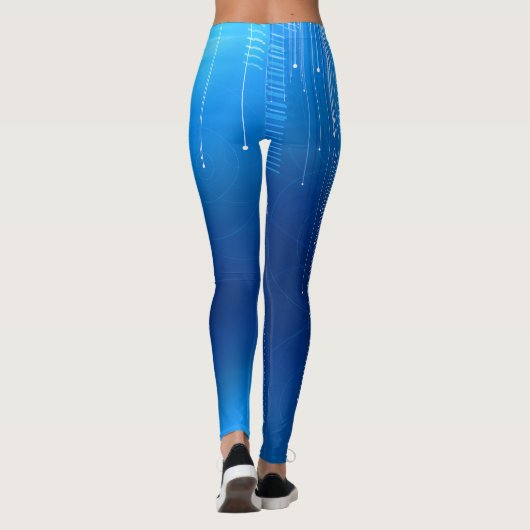 Futuristisch blauw ontwerp op leggings (Achterkant)