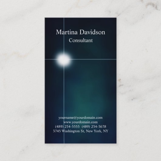 Futuristisch blauw uniek creatief visitekaartje (Voorkant)