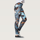 Futuristisch Blockchain-netwerk: een digitaal web Leggings (Rechts)