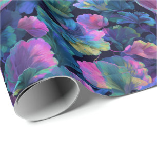 Futuristisch bloemgraffiti-patroon spuit schildere cadeaupapier
