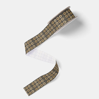 Futuristisch bloempatroonontwerp grosgrain lint