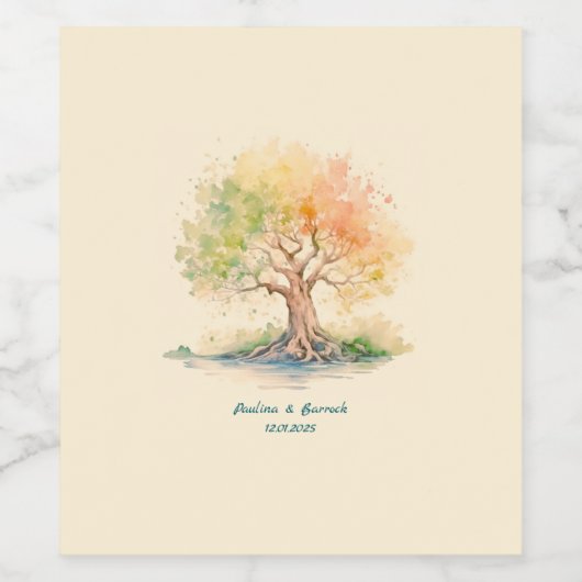 futuristisch boom wijnetiket wijn etiket (Enkel label)