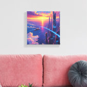 Futuristisch Cityscape Canvas Afdruk (Insitu (Woonkamer))