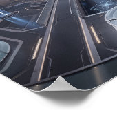 Futuristisch cyber gaming commandocentrum poster (Hoek)