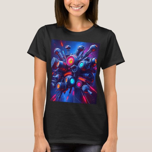 Futuristisch Cyber Tech T-shirt (Voorkant)