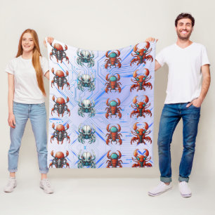 Futuristisch cyborg kreeft patroon fleece deken