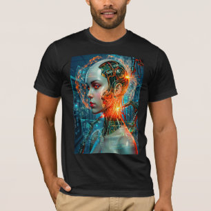 Futuristisch Cyborg Neurale Netwerk Sci-Fi Tech T-shirt