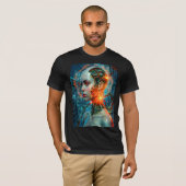 Futuristisch Cyborg Neurale Netwerk Sci-Fi Tech T-shirt (Voorkant volledig)