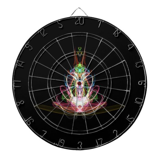 Futuristisch Dartboard met Neon Lights Dartbord (Voorkant)