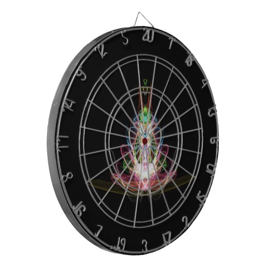 Futuristisch Dartboard met Neon Lights Dartbord (Voorkant Links)
