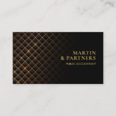 Futuristisch diamantpatroon | Goudlijnen | Zwart Visitekaartje (Voorkant)