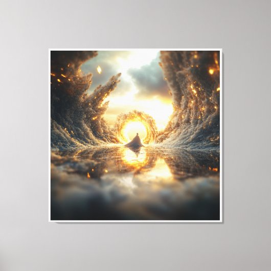 Futuristisch digitaal kunstwerk voor moderne ruimt canvas afdruk (Voorkant)